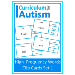 Reading High Frequency Words Clip Cards (Set 1)
